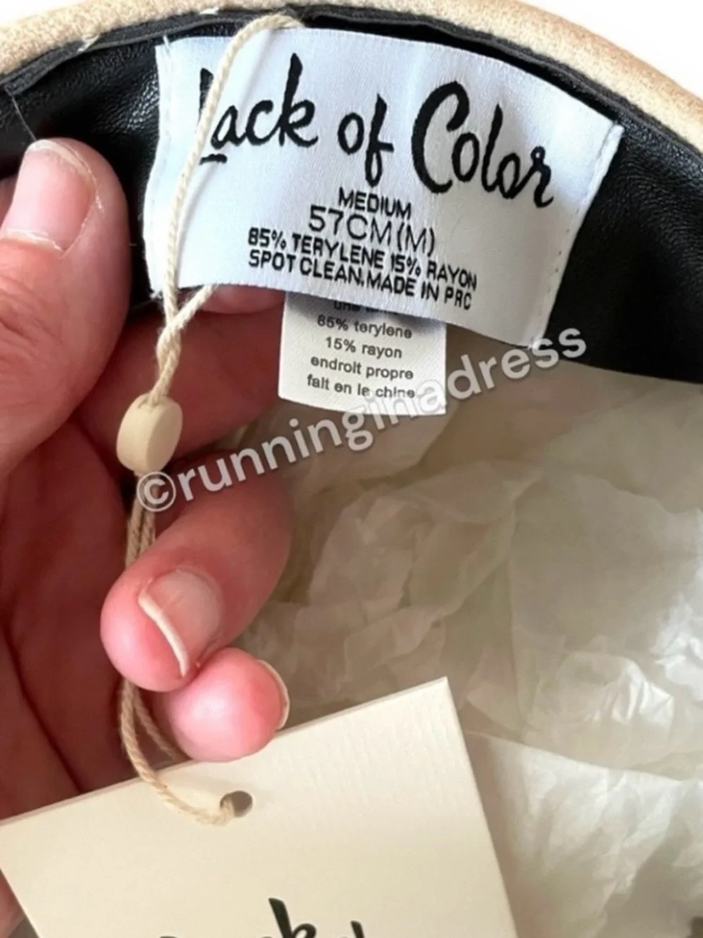 NWT Lack of Color Riviera Cap Cream Gold Anchor Button Baker Boy Hat M 57cm